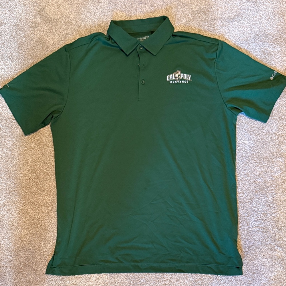 XL Men's Cal Poly Mustangs Forest Green Performance Polo